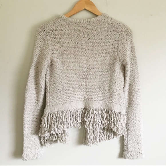 Margaret O'leary Women's XS Samantha Cashmere Blend Fringe Jacket Cardigan Cozy - Picture 2 of 6